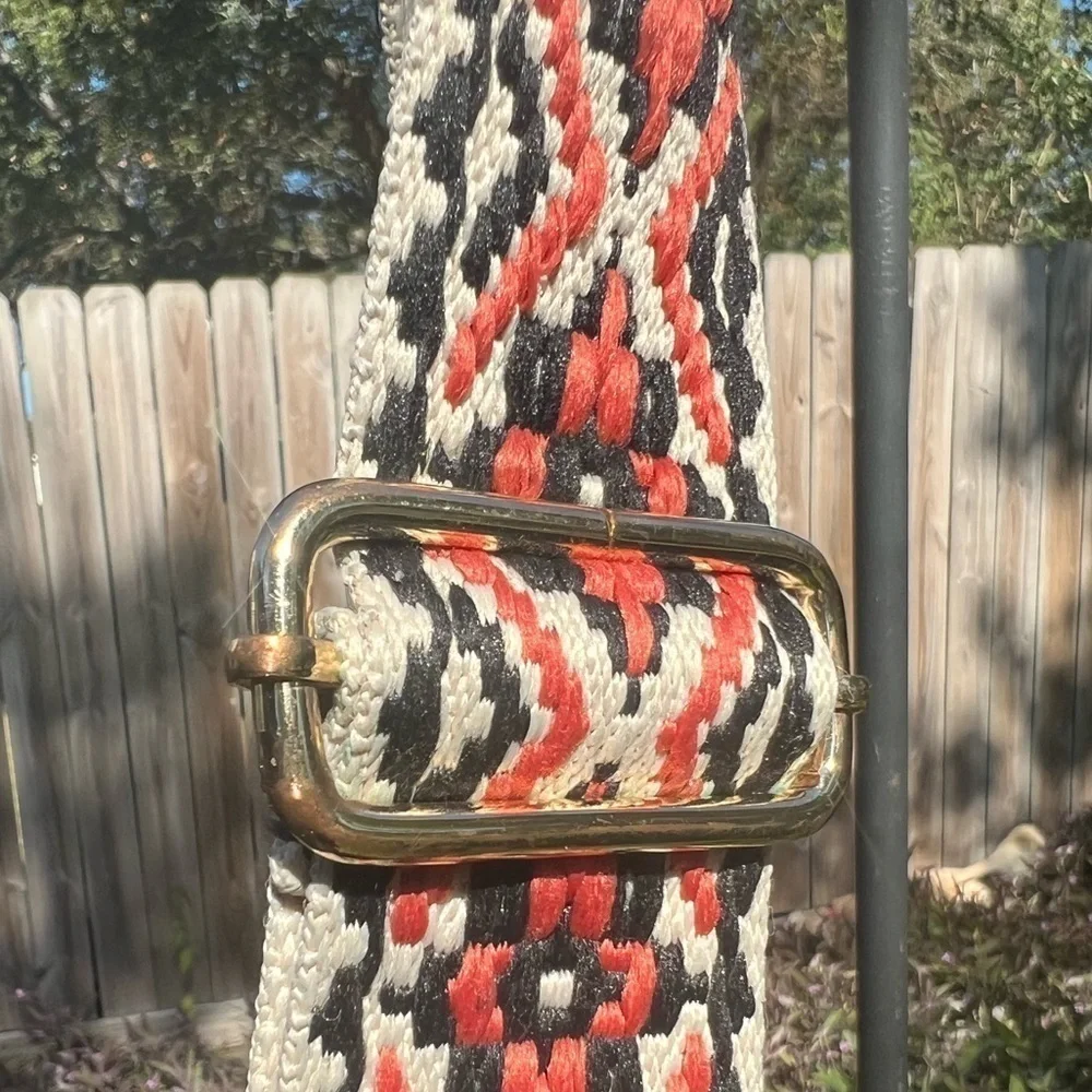 Vegan Leather Crossbody w/ Guitar Style Strap